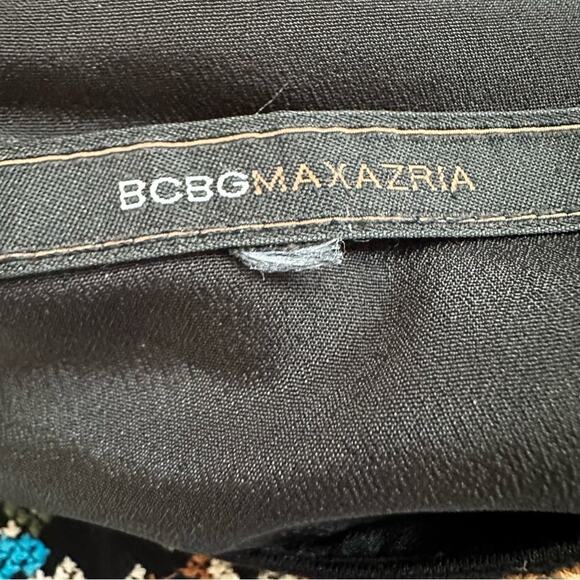 BCBG Maxazria Embroidered Dress Black Boho Sheath Statement Western BCBG Small - Picture 6 of 12